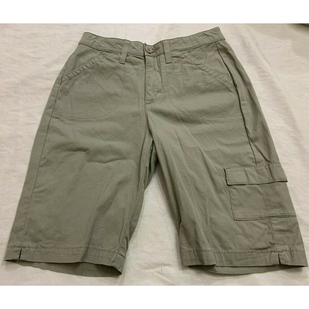 RIDERS STRETCH COMFORT NO GAP WAISTBAND WOMENS CARGO SHORTS SIZE 10